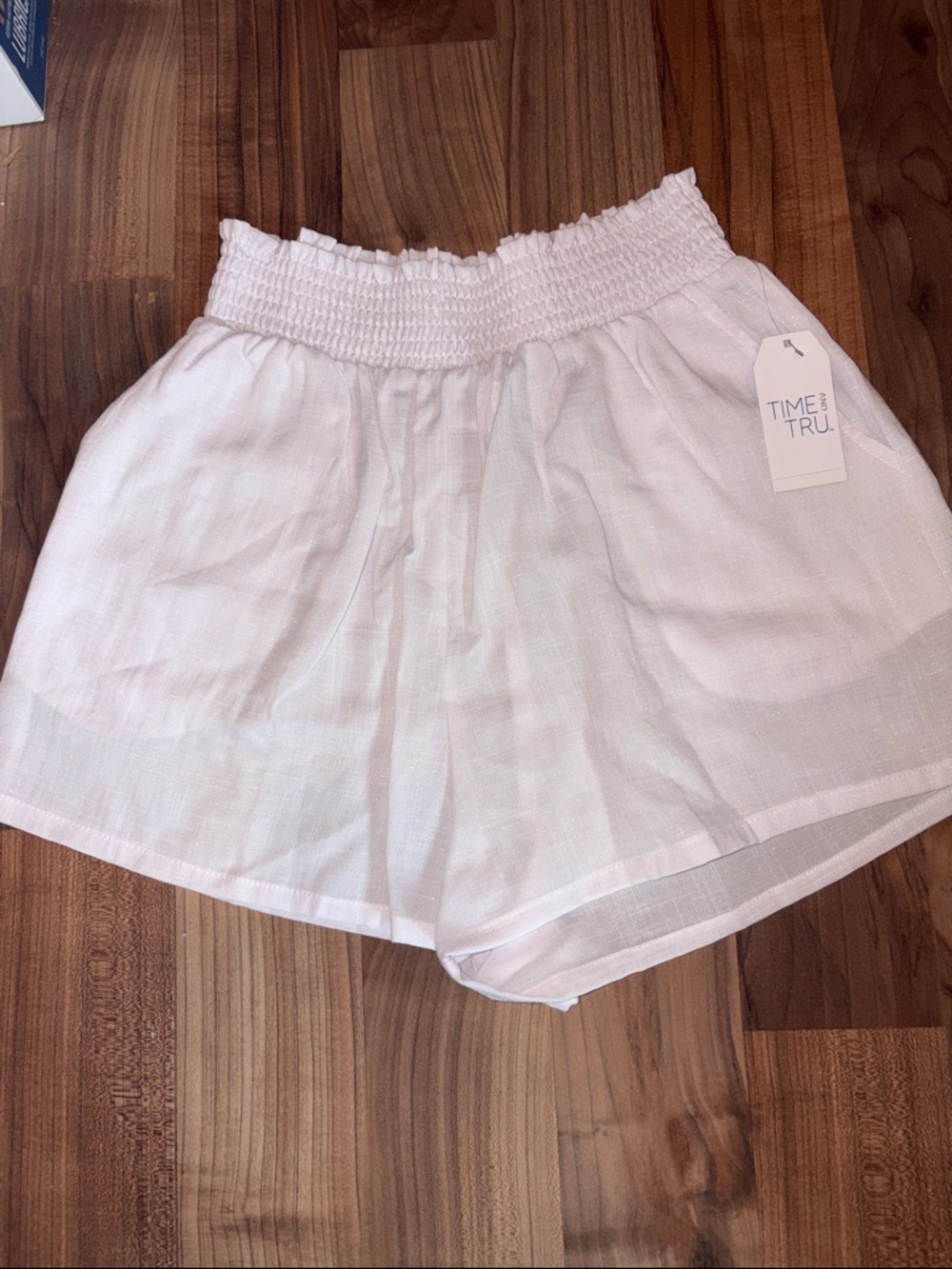 NWT time & tru white linen shorts size Small - Picture 1 of 4